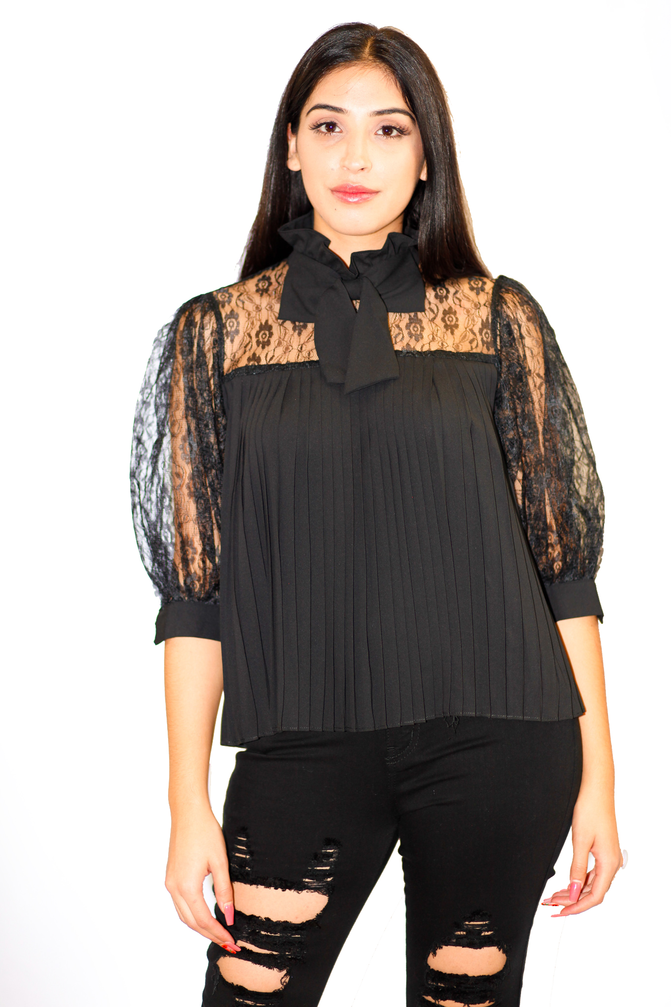 Bow Has It Mesh Blouse - Love Chic StyleLove Chic Style